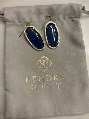 Kendra Scott Navy Elle Drop Earrings